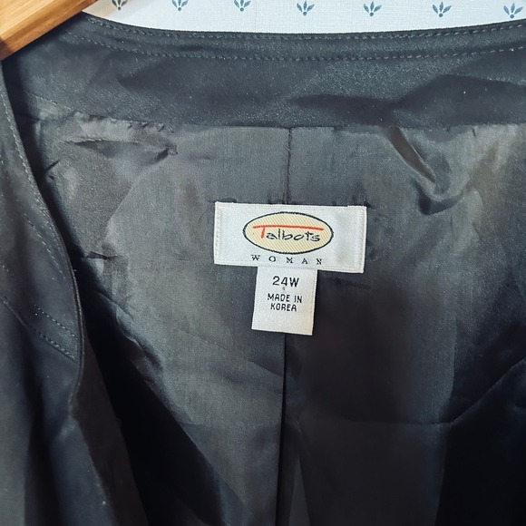 Talbots Faux Suede Jacket 24 24W Black Coat Women's Plus Academia Office Capsule - Picture 4 of 5